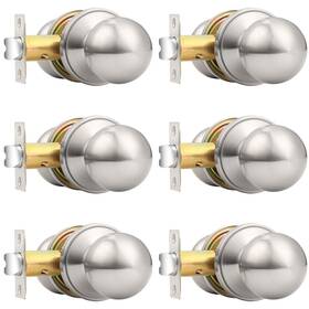 B01n9fb9wz Probrico Round Passage Door Knobs Handles Brushed Nickel 6 Pack Interior Hall Cl