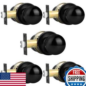 B074tb2r6d Probrico Matte Black Hall/closet Door Knobs Round Ball Passage For I B074tb2r6d Probrico Matte Black Hall/closet Door Knobs Round Ball Passage For I