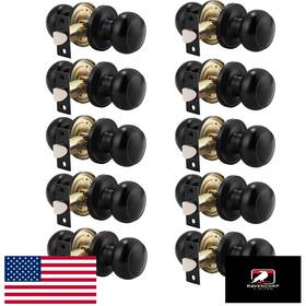 B075n4c2wz Probrico 10-pack Round Passage Door Knobs Keyless Black Finish Modern Design