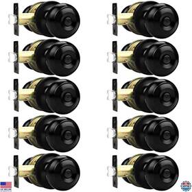 B079r7cfyj Probrico Matte Black Privacy Door Knobs With Lock 10 Pack For Bathroom And Bedroom