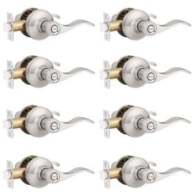 Probrico B07d8lvtlt 8 Pack Privacy Door Levers Keyless Lockset Handleset Right/left