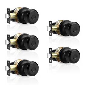 B07hchht3j Probrico Passage Interior Door Knobs In Black With Flat Ball Shape For Hall And