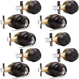 B07mt5bftp Probrico 5 Pack Oil Rubbed Bronze Entry Knob And Single Cylinder Deadbolt Set Keyed Alike