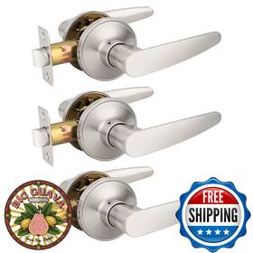 B07q7p65mj Probrico 3 Pack Passage Door Levers Keyless Handles Satin Nickel Hallway Closet