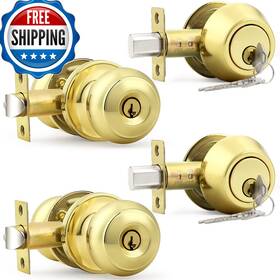 B07v79z8bc Probrico Keyed Entry Door Knobs Exterior Lockset And Double Cylinder Deadbolt