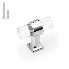 Probrico B083tsykl8 10 Pack Clear Acrylic Cabinet Handles Single Hole Door Knobs Polished
