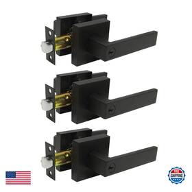 Probrico B088fn9vyl 3 Pack Keyed Entry Door Levers Locksblack Entrance Lockset