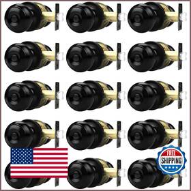 B0b6fsrc6r Probrico 15-pack Matte Black Privacy Doorknobs - Adjustable Latch For Bed/bath