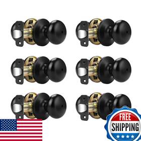 Probrico B0b7jm5s2x Privacy Door Knobs Black 6 Pack Interior Handles For