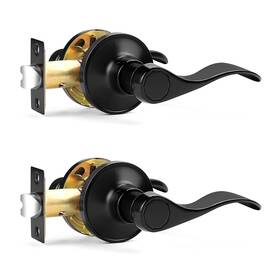 B0c8hqzgz2 Probrico Wave Style Matte Black Passage Door Knobs Reversible Levers