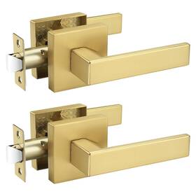 B0ccdpxn4q Probrico 2 Pack Heavy Duty Gold Passage Door Handle Square Satin Brass Leve B0ccdpxn4q Probrico 2 Pack Heavy Duty Gold Passage Door Handle Square Satin Brass Leve