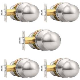 B0cyq3h3k3 Probrico Interior Passage Door Knobs Brushed Nickel 5 Pack Non-locking Closet Ha