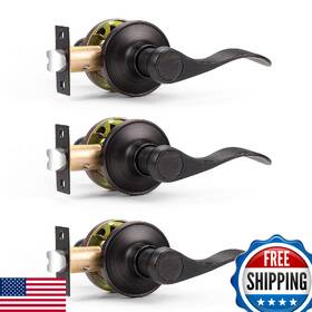 B0dbhcjwky Probrico Wave Shape Passage Door Lever Oil Rubbed Bronze Keyless Handle For Hall