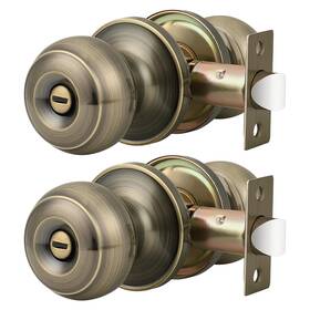 B0dck15j12 Probrico Antique Brass Interior Door Knobs Privacy Lock Bedroom/bathroom