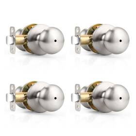 B0dd35q82p Probrico 4-pack Brushed Nickel Privacy Door Knobs For Bath/bed No Key