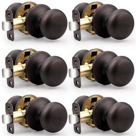 B0dhzfxzfd Probrico Passage Door Knobs 6-pack Oil Rubbed Bronze Interior No-lock Round