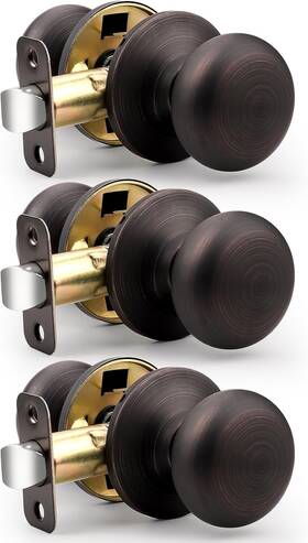 B0dphvh8p1 Probrico Passage Door Knobs Without Lock 3 Pack Modern Round Interior/exterior