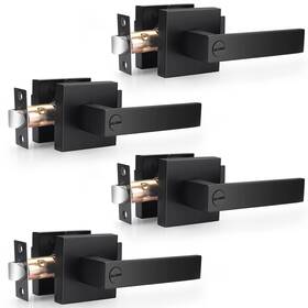 Dl01bkbk-4 Probrico 4 Pack Matte Black Square Privacy Door Levers Bed Bath Handles Heavy D