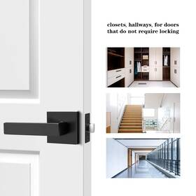 Dl01bkbk Probrico Dl01bkbk/ps/dm Matt Black Door Lever Privacy Passage Dummy Handle Interior Square Knobs Keyless