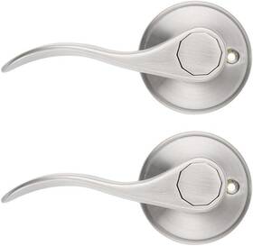 Dl12061sndm-l-us2pack Probrico Single Side Left Handing Non-turning Door Handles Levers - Satin Nickel