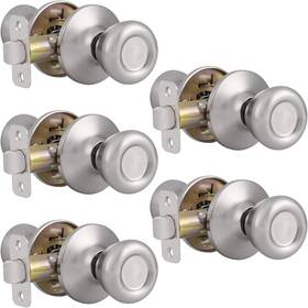 Dl576snps-5 Probrico #piece Interior Passage Keyless Door Knob For Bedroom/bathroom Brushed Nickel