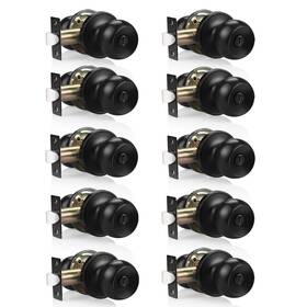Dl607bkbk-10 Probrico #pack Bath/bed Door Knobs Flat Black Finish Round Ball Privacy