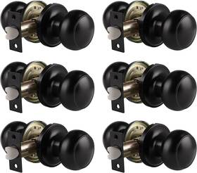 Dl609bkps-6 Probrico #pack Black Door Knobs Interior Passage For Hallway Closet Matte
