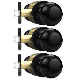 Dl609bkps-us3 Probrico Hall/closet Door Knobs In Matte Black Finish Interior Round Passage Kno