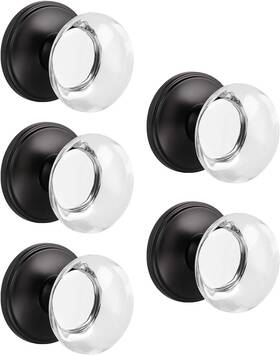 Probrico Dlc10bobkdm-us5pack 5 Pk Round Crystal Door Knobs Interior Half Dummy Handles