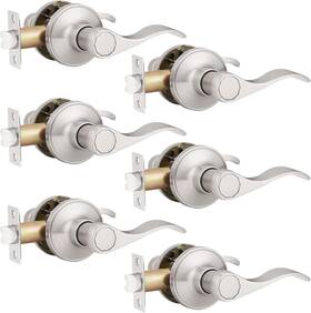 Hmpssn-dl12061-6pack Probrico Interior Keyless Passage Door Lock For Hallway/closets - Satin Nickel