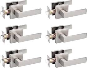 1042 Probrico O 6 Pack Square Door Lever Lock Handle Lockset Keyless Doorknobs Passage Knob