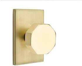 5212octus4 Products Inc Privacy Set Modern Rectangle Rosette Octagon Knob Satin Brass