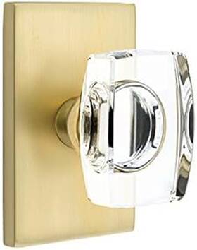 5212wsus4 Products Inc Privacy Set Modern Rectangle Rosette Windsor Crystal Knob Satin Brass
