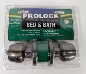 L-1630-a Prolock Bed And Bath Door Knob Lock Bell Style Model New Sealed