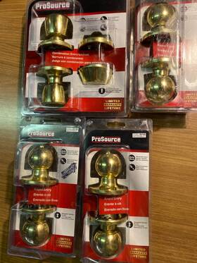 Prosource 045734656499 3 Keyed Entry Door Knobs Locks And 1 Combination Lock Set