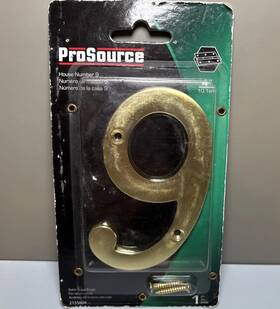 2155604 Prosource Satin Brass Finish House Street Number Nine 9 4 Inch H 2.28 W #2155604