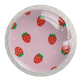 Pshhdgyhs 724816275197 Furniture Decorative Cabinet Drawer Pulls Handles Kawaii Strawberry Pink Patt