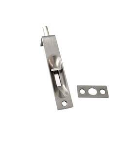 Fp32-001 Qcaa Solid Brass Door Flush Bolt 4 Inch With Square End Brushed Nickel 1 Pack