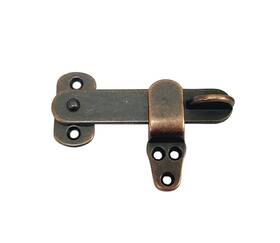 L97-001 Qcaa Solid Cast Brass Door Latch For Cabinet 4 Inch Antique Copper 1 Pack