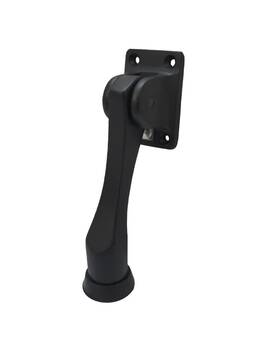 S50-001 Qcaa Solid Brass Drop Down Door Stop 4 Inch Matte Black 1 Pack Fast Ship