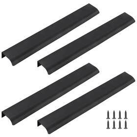 Gb11215-308 Qjaiune Black Back Mount Finger Edge Pull 400mm / 15.7 Inch Aluminum Hidden Handle Conce