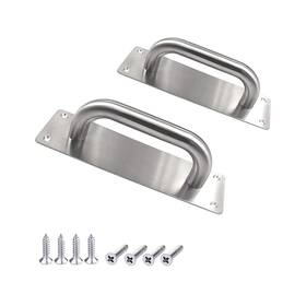 Hd-01 Qlqwdndy 2 Pack Pull Push Door Plate Handle 8inch Stainless Steel Heavy Duty Sliding B