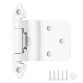 Rdwzjl38bs50 Ravinte Decor 50 Pack White Cabinet Hinges - 3/8 Inch Inset Semi-concealed Self Closing H