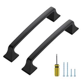 Rh5zclsd128hs10 Ravinte Hardware 10 Pack Kitchen Cabinet Handles 5 Inch Hole Center Black Pulls Solid