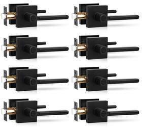 Zn6104 Razcc Privacy Door Levers 8 Pack Black Handles Heavy Duty Bed And Bath K