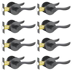 Zn6205 Razcc Privacy Door Levers 8 Pack Black Handles Interior Keyless L