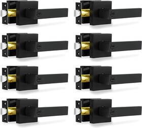 Blbk-8 Razcc Zn8101 Privacy Door Levers 8 Pack Matte Black Handles Heavy Duty Bed And Bath