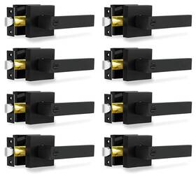 Zn8101 Razcc Privacy Door Levers 8 Pack Matte Black Handles -