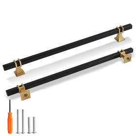 R10bkg256 Redunest Cabinet Pulls Matte Black And Gold Handles 10 Pack Inch Kitchen D