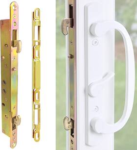 Reigahood 313044452491 Keyed Sliding Patio Glass Door Handle Set With 11-3/4 Inch 2 Point Lock B Position